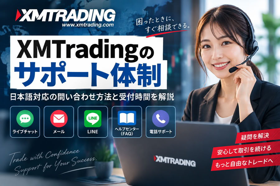 XMTradingの日本語サポート体制を表したイメージ画像。